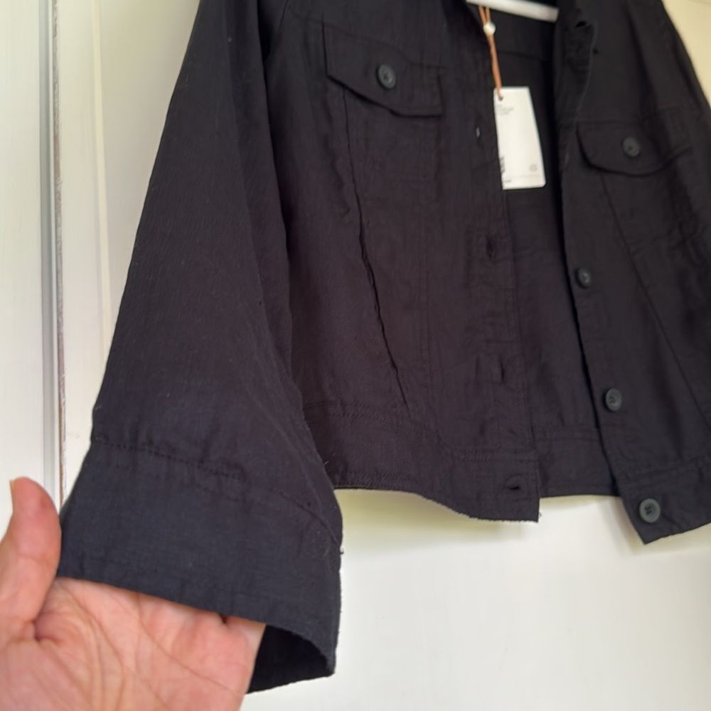 NEW With Tag Black Linen Jacket by Quince - Picture 2 of 6